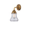 Bellmont Sconce shown in the Brushed Brass finish with a Clear shade