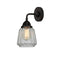 Chatham Sconce shown in the Matte Black finish with a Clear shade