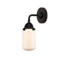 Dover Sconce shown in the Matte Black finish with a Matte White shade