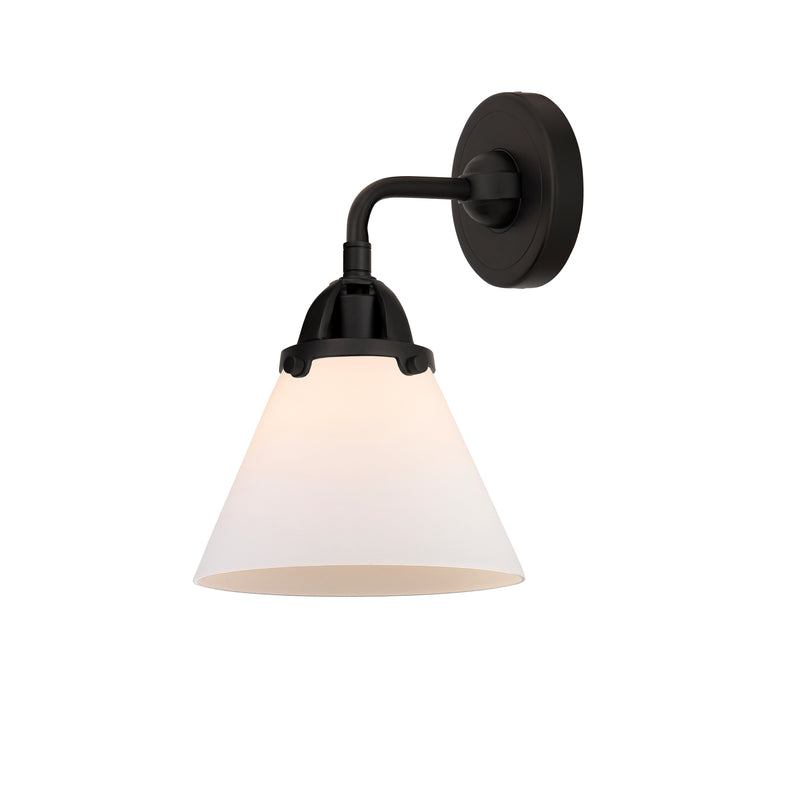 Cone Sconce shown in the Matte Black finish with a Matte White shade