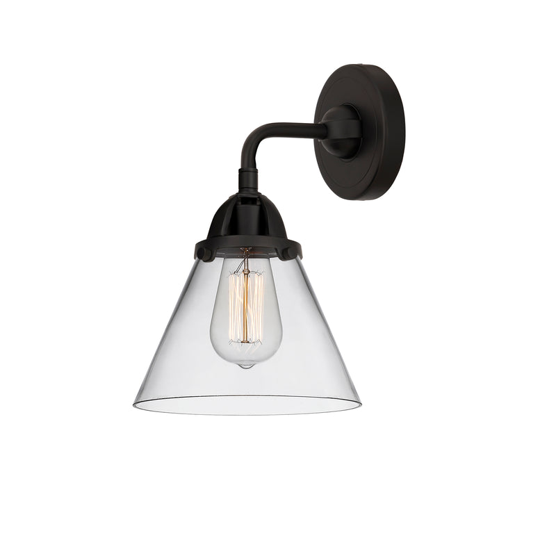 Cone Sconce shown in the Matte Black finish with a Clear shade