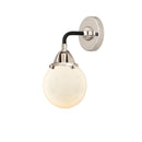 Beacon Sconce shown in the Black Polished Nickel finish with a Matte White shade