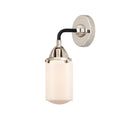 Dover Sconce shown in the Black Polished Nickel finish with a Matte White shade