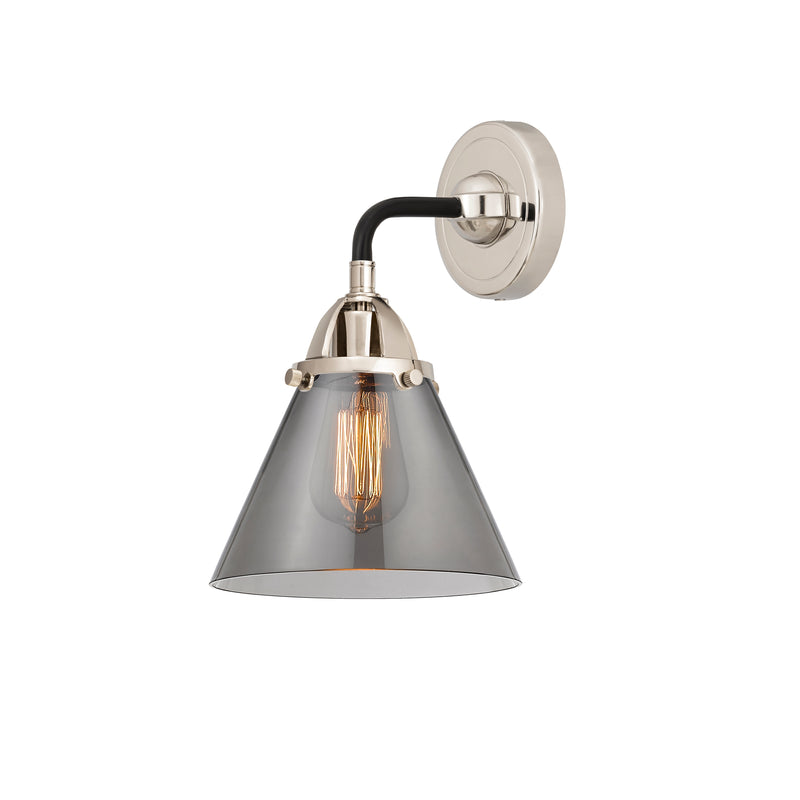 Cone Sconce shown in the Black Polished Nickel finish with a Plated Smoke shade