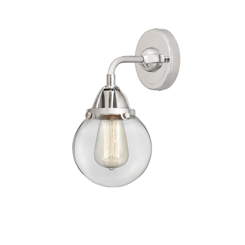 Beacon Sconce shown in the Polished Chrome finish with a Clear shade