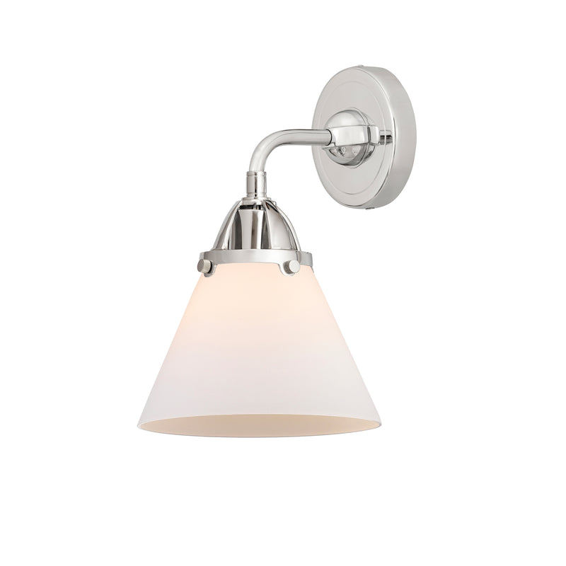 Cone Sconce shown in the Polished Chrome finish with a Matte White shade