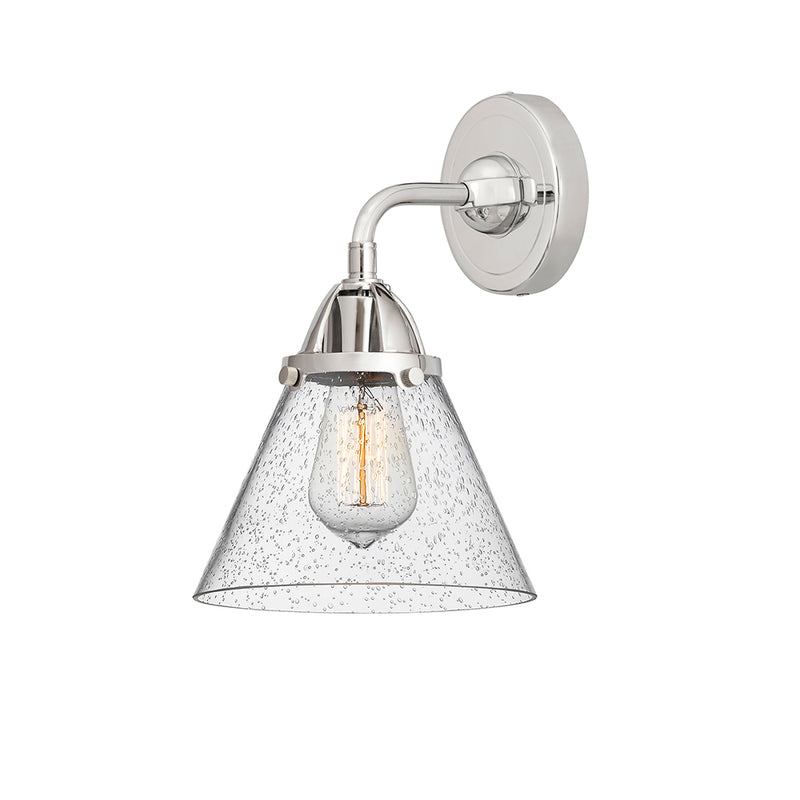 Cone Sconce shown in the Polished Chrome finish with a Seedy shade