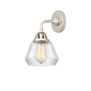 Fulton Sconce shown in the Polished Nickel finish with a Clear shade