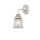 Canton Sconce shown in the Polished Nickel finish with a Clear shade