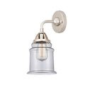 Canton Sconce shown in the Polished Nickel finish with a Clear shade