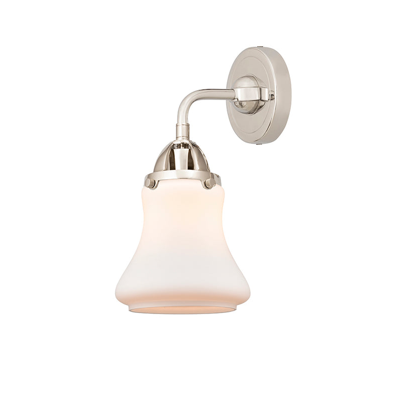 Bellmont Sconce shown in the Polished Nickel finish with a Matte White shade