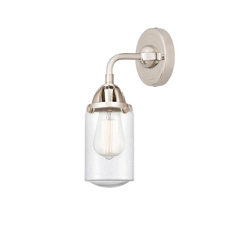 Dover Sconce shown in the Polished Nickel finish with a Seedy shade