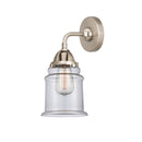 Canton Sconce shown in the Brushed Satin Nickel finish with a Clear shade