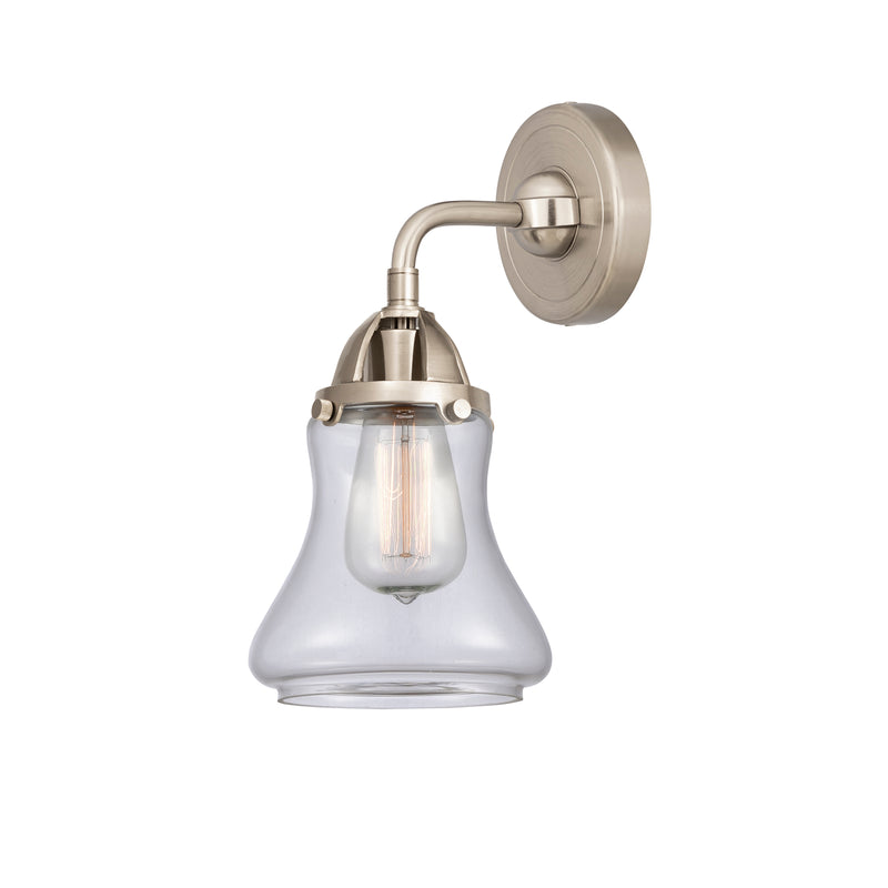 Bellmont Sconce shown in the Brushed Satin Nickel finish with a Clear shade