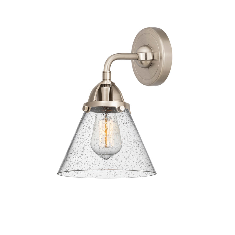 Cone Sconce shown in the Brushed Satin Nickel finish with a Seedy shade