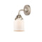 Bell Sconce shown in the Brushed Satin Nickel finish with a Matte White shade