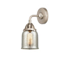 Bell Sconce shown in the Brushed Satin Nickel finish with a Silver Plated Mercury shade