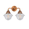 Oxford Bath Vanity Light shown in the Antique Copper finish with a Seedy shade