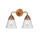 Cone Bath Vanity Light shown in the Antique Copper finish with a Seedy shade