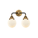 Beacon Bath Vanity Light shown in the Black Antique Brass finish with a Matte White shade