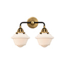 Oxford Bath Vanity Light shown in the Black Antique Brass finish with a Matte White shade