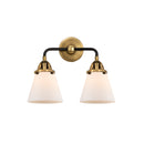 Cone Bath Vanity Light shown in the Black Antique Brass finish with a Matte White shade