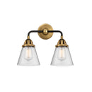 Cone Bath Vanity Light shown in the Black Antique Brass finish with a Seedy shade