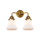 Bellmont Bath Vanity Light shown in the Brushed Brass finish with a Matte White shade