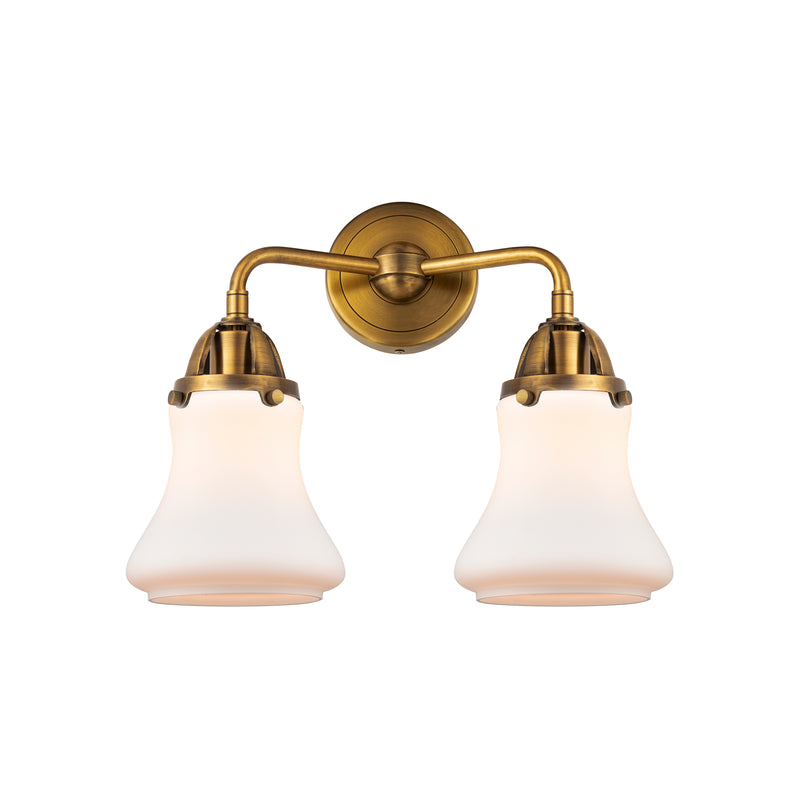 Bellmont Bath Vanity Light shown in the Brushed Brass finish with a Matte White shade