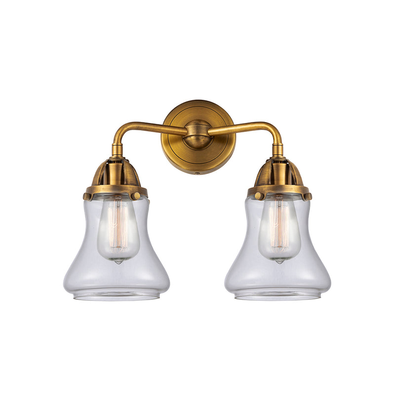 Bellmont Bath Vanity Light shown in the Brushed Brass finish with a Clear shade