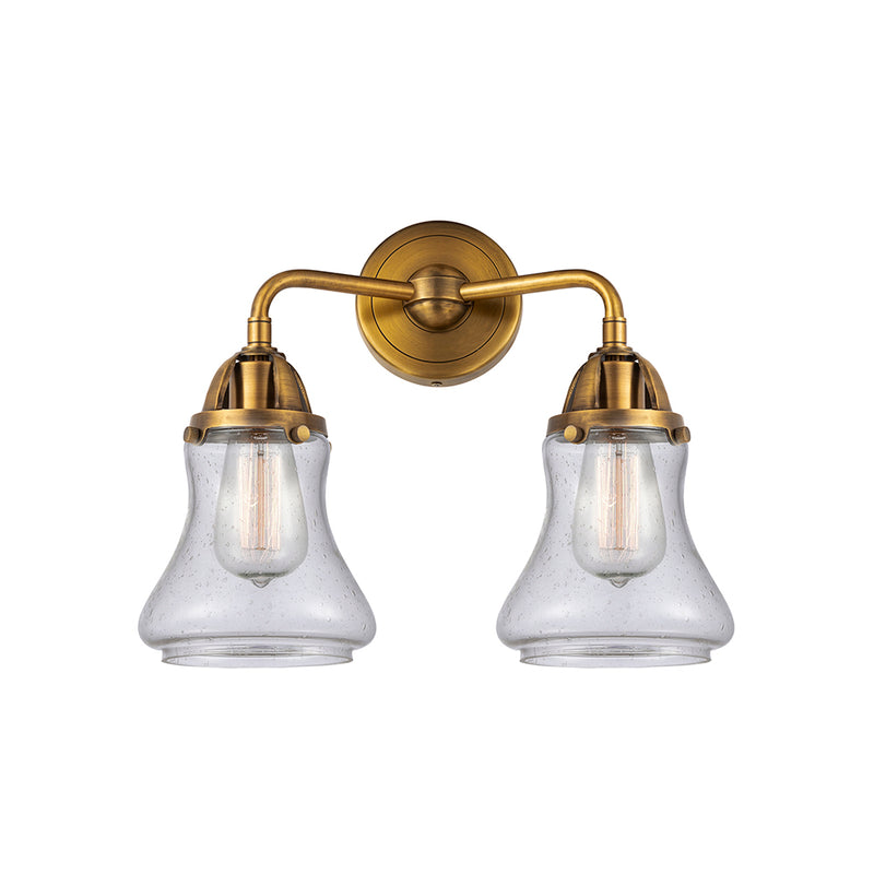 Bellmont Bath Vanity Light shown in the Brushed Brass finish with a Seedy shade