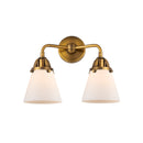 Cone Bath Vanity Light shown in the Brushed Brass finish with a Matte White shade