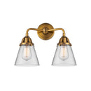 Cone Bath Vanity Light shown in the Brushed Brass finish with a Clear shade