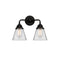 Cone Bath Vanity Light shown in the Matte Black finish with a Clear shade