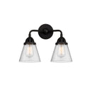 Cone Bath Vanity Light shown in the Matte Black finish with a Seedy shade