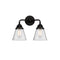 Cone Bath Vanity Light shown in the Matte Black finish with a Seedy shade