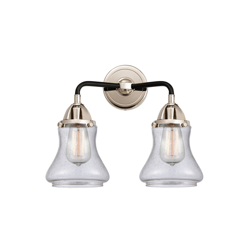 Bellmont Bath Vanity Light shown in the Black Polished Nickel finish with a Seedy shade