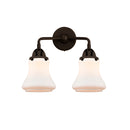 Bellmont Bath Vanity Light shown in the Oil Rubbed Bronze finish with a Matte White shade