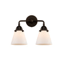 Cone Bath Vanity Light shown in the Oil Rubbed Bronze finish with a Matte White shade