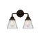 Cone Bath Vanity Light shown in the Oil Rubbed Bronze finish with a Clear shade