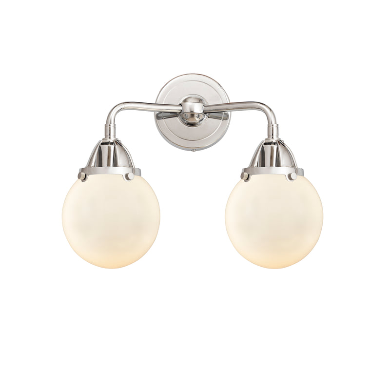 Beacon Bath Vanity Light shown in the Polished Chrome finish with a Matte White shade