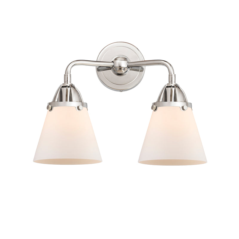 Cone Bath Vanity Light shown in the Polished Chrome finish with a Matte White shade