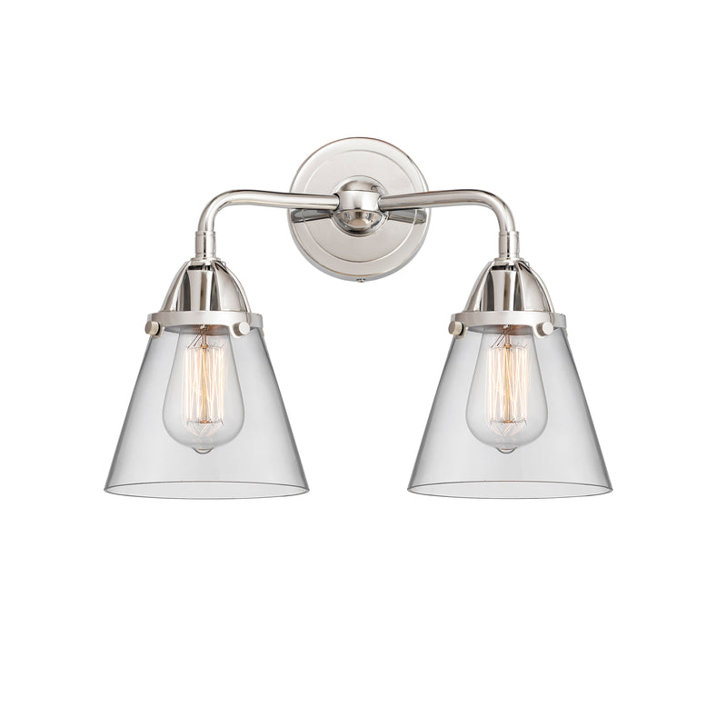 Cone Bath Vanity Light shown in the Polished Chrome finish with a Clear shade