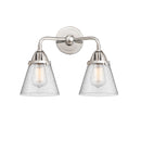 Cone Bath Vanity Light shown in the Polished Chrome finish with a Seedy shade