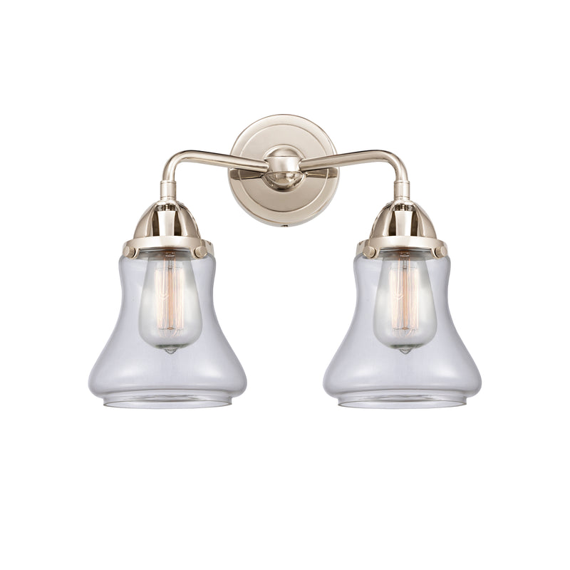 Bellmont Bath Vanity Light shown in the Polished Nickel finish with a Clear shade