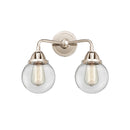 Beacon Bath Vanity Light shown in the Polished Nickel finish with a Clear shade