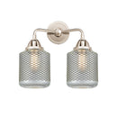 Stanton Bath Vanity Light shown in the Polished Nickel finish with a Clear Wire Mesh shade