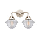 Oxford Bath Vanity Light shown in the Polished Nickel finish with a Seedy shade