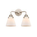 Cone Bath Vanity Light shown in the Polished Nickel finish with a Matte White shade