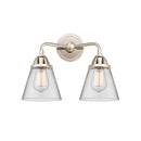 Cone Bath Vanity Light shown in the Polished Nickel finish with a Clear shade